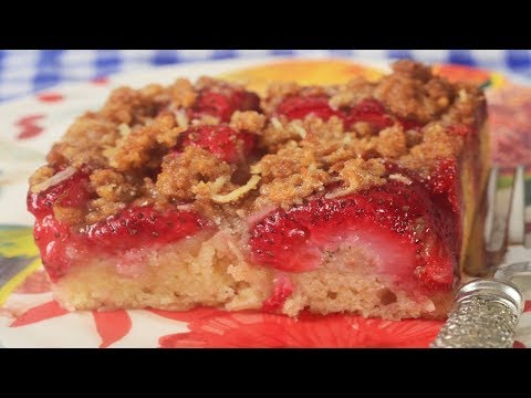 Strawberry Streusel Cake Recipe Demonstration - Joyofbaking.com