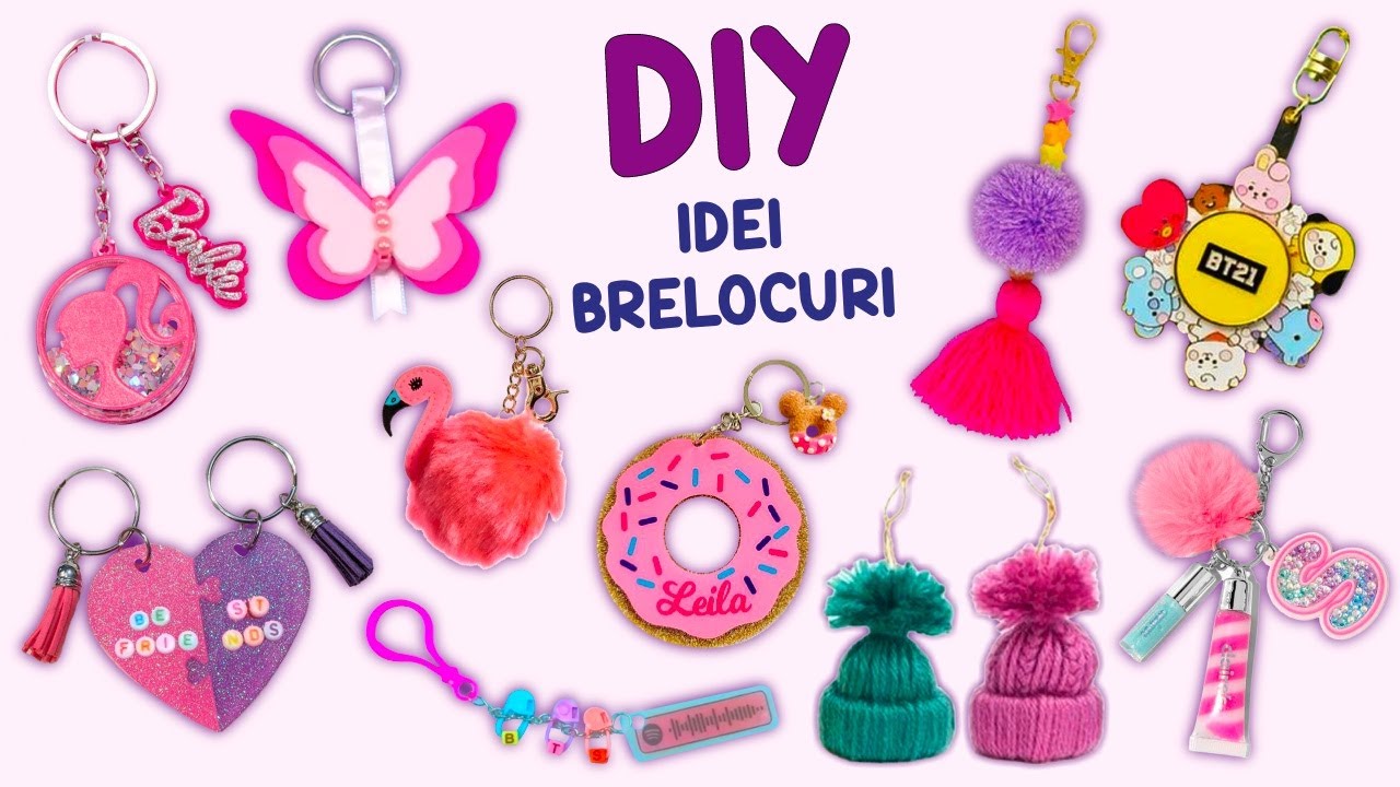 10 DIY IDEI BRELOCURI - BRELOC SUPER DRĂGUȚ - BTS - BARBIE - CADOU BFF ȘI MULTE ALTELE...