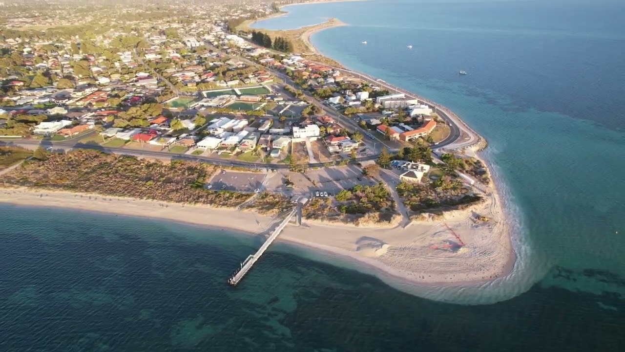 Aerial view of Perth CBD, and the WA coast in Mindarie and Rockingham