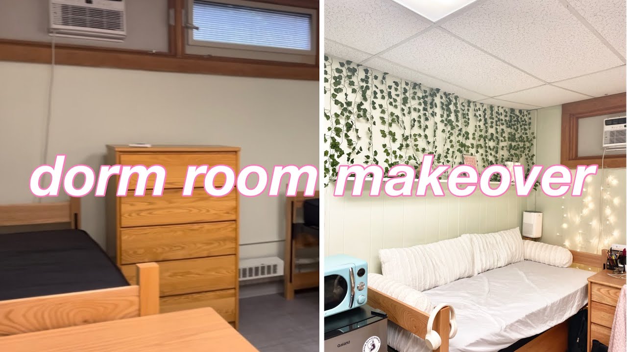 decorate my dorm room with me! - YouTube