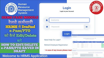 HRMS PTO edited from Draft | How to edit or delete Draft Pass PTO in HRMS 2024| Deep Kiran Tech