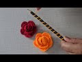 Amazing Hand Embroidery flower design trick with pencil | Hand Embroidery: Rose flower design idea