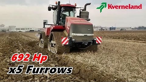 Monster Case AFS 620 Quadtrac (473 Hp PTO) plowing on hard field with pure 12.9L Sound ! ! !