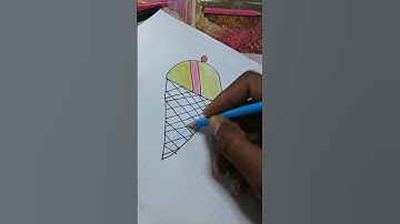 How To Draw Ice cream Cone From Alphabet Letter V | Simple Ice Cream Drawing #drawing #alphabet