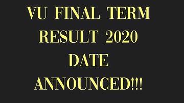 VU Final Term Result Update 2020