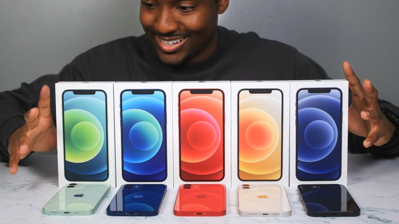 iPhone 12 All Colors Unboxing - Blue  Red  Green  White  amp  Black