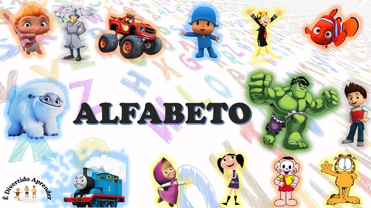 Alfabeto em Português com Personagens de A a Z - Desenhos Animados ...