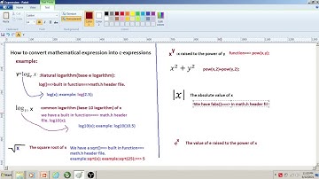 Conversion of mathematical expressions into c expressions