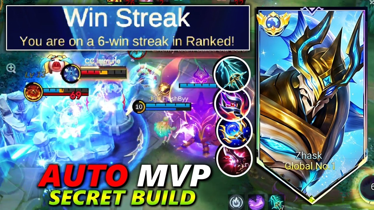 WIN STREAK ⚠️ Zhask Best Build for Auto MVP 🔥| Mobile Legends - YouTube