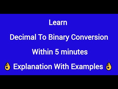 Decimal To Binary Conversion - Explanation with Examples - YouTube