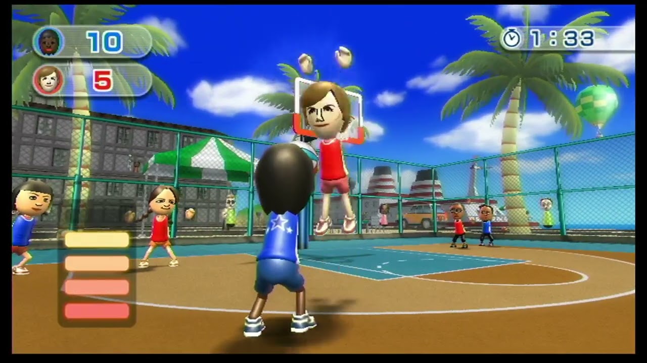 Sasha Vs Susan Wii Sports Resort Basketball (My Custom CPU Miis)
