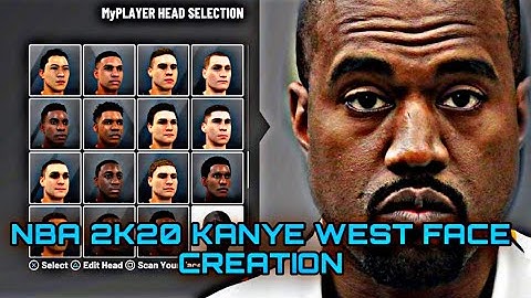 *NEW* KANYE WEST FACE CREATION TUTORIAL UPDATED NBA 2K20 MOST REALISTIC