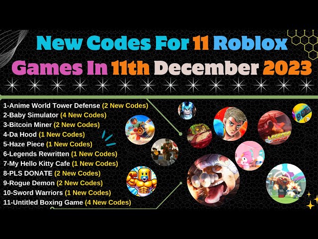 Roblox Unconventional Codes (December 2023)