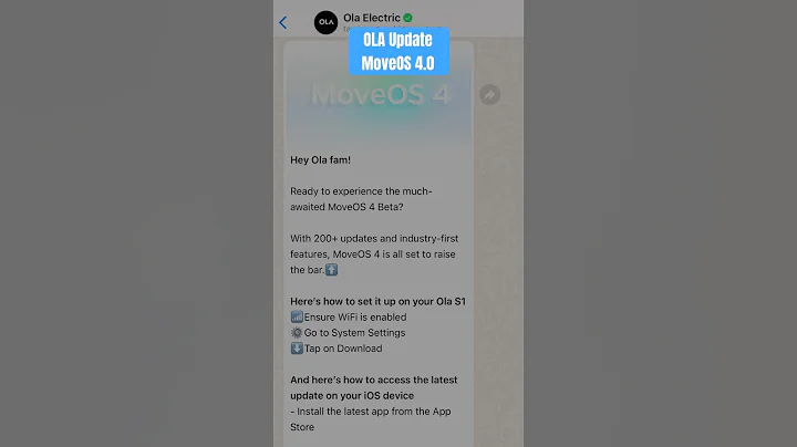 How to update OLA MoveOS 4.0 @OlaElectric #ola #electricvehicle #update #olaelectric
