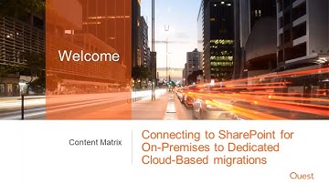 Content Matrix - Connecting to SharePoint for On-Premises to Dedicated Cloud-Based migrations