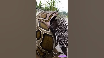 Con trăn cố gắng nuốt 1 con nhím, bất thành! #funny #animal #viral #viralvideo #viralshorts #minhqo