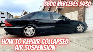 Bringing Home The CHEAPEST Mercedes SCLASS in the USA! How To Repair Collapsed Air Suspension W220