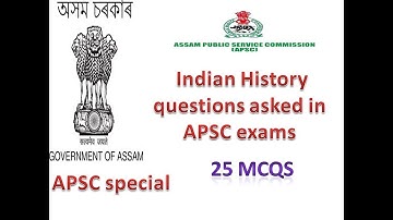 APSC Indian History Series Part 3 (25 mcqs) also imp for Health, forest etc