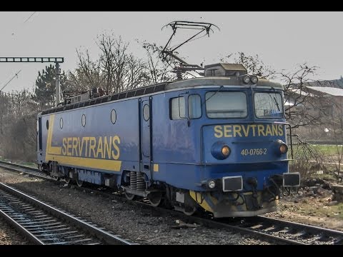 epstein Extremely rare Servtrans chalk train passing Alba Iulia station !
