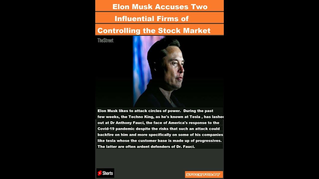 Elon Musk Accuses Two Influential Firms of Controlling the Stock Market