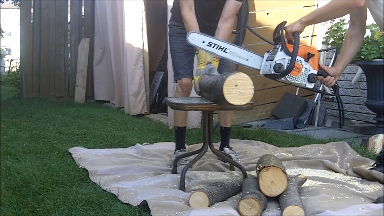 Stihl MS 170 Chainsaw Cutting Some Firewood - YouTube