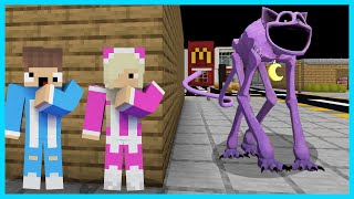 MIPAN \& ZUZUZU DI KEJAR MONSTER CATNAP MENGERIKAN DI MINECRAFT SURVIVAL! SEREM BANGET