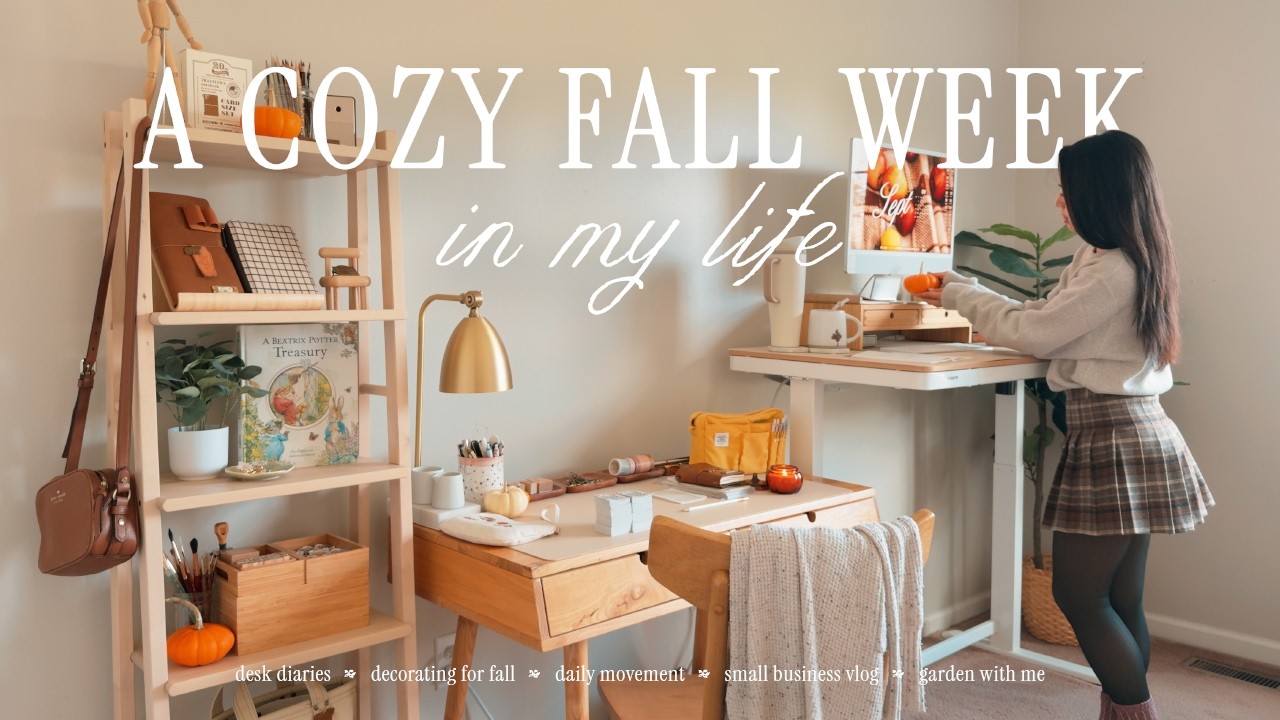 Cozy Fall Vlog 🍁 decorating, gardening & preparing my p… — Transcript
