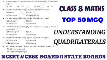 Best MCQ Class 8 Understanding Quadrilaterals | Class 8 Chapter 3 NCERT // Class 8 Maths MCQ #cbse