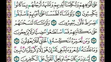   سورة     يس    .     .  صفحة   ٤٤٤  .    .       من الأية( ٦٥ ) إلى الأية( ٧٠ )