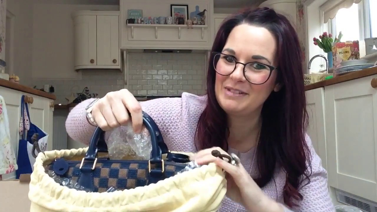 Whoops I've been naughty unboxing of a Louis Vuitton damier ebene paillettes  navy sequin speedy bag 