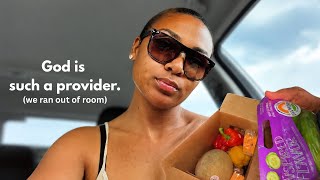 picking up groceries from our local food banks