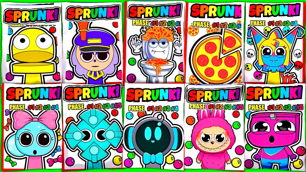 🌈SPRUNKI OC Blind Bag Compilation Mr.Pizza, Valerie, Labubu