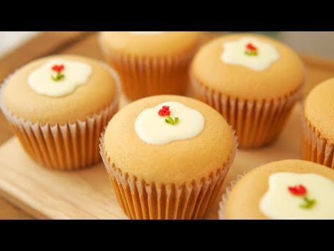 Basic Chiffon Cupcakes Recipe ✿ No Crack・No Wrinkle・No Shrink | Soft Chiffon Cupcake Recipe