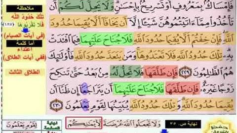 باقي صفحة 36 الايات من 228 :230 من سورة البقرة مكررة بصوت الشيخ محمود الحصري
