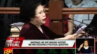 Santiago: It is for the impeachment court to decide what is impeachable in terms of the SALN