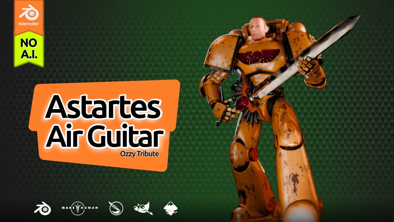 Astartes Air Guitar Ozzy Tribute | Blender | No AI |