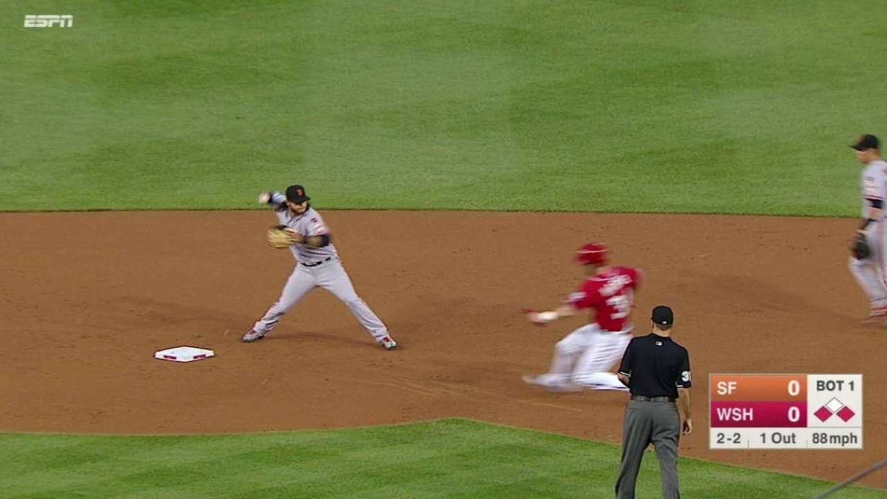 SF@WSH: Vogelsong induces inning-ending double play