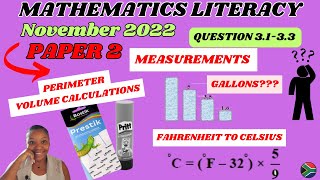Grade 12 Mathematical literacy paper 2 November 2022 | Question 3.1-3.3