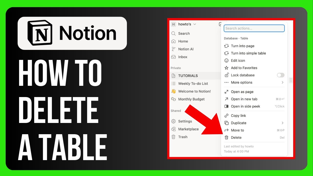 How to Delete a Table in Notion