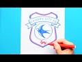 How to draw Cardiff City F.C. Logo - Premier League