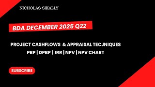 BDA December 2025 Q22 Solution: Project Cashflows & Appraisal (PBP/DPBP/IRR/NPV)