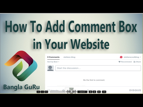 How To A Disqus Comments Box Add in your Website | Bangla GuRu
