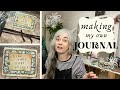 How to make a Handmade Art Journal, start to finish, EASY sew, scrapbook papers, vintage style & FUN