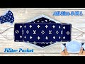 DIY Face Mask 2 TONE All Size S M L with Filter POCKET Make it Easy | Face Mask Sewing Tutorial