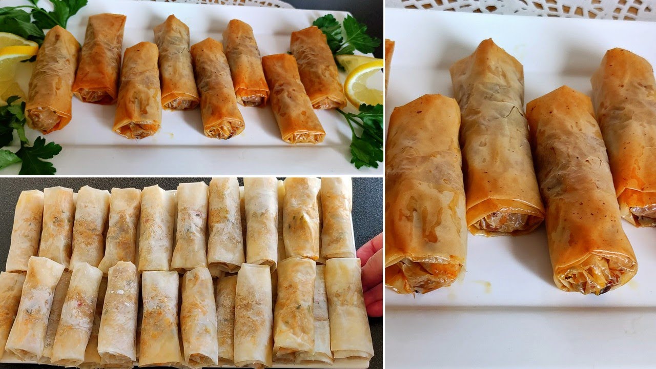 مملحات على شكل سيكار بورق الفيلو بنكهة السمك وبدون سمك بحشوة إقتصادية ولذيذة #مملحات_رمضان