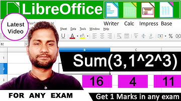 exponation formula in calc | libreoffice calc | calc formula | calc tutorial  | sum(3,1^2^3) |calc |