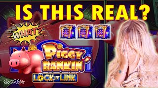 ? IS THIS REAL PIGGY BANKIN SLOT MACHINE - Gambling On Lock it Link Slots In Las Vegas Casino 2023