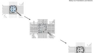 0814 Microchip CPU Under magnifying glass to focus on a topic and show magnification ppt Slides