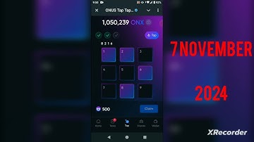 7 November 2024(7.11.2024) ONUS Tap Tap Tap | ONX Daily Code | #airdrop#onus#tap2earn#onx#cryptoa