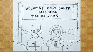 Cara Menggambar Poster Hari Santri Yang Mudah Sekali